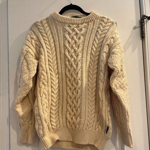 100% British Wool Fisherman Knit Sweater